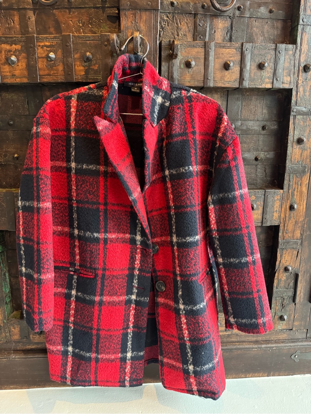 Women’s Red & Black Plaid Coat